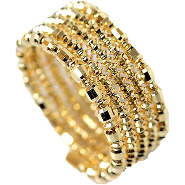 Amazon | 18金 リング 2連調 5mm玉入り ミラーボール K18 コイルリング